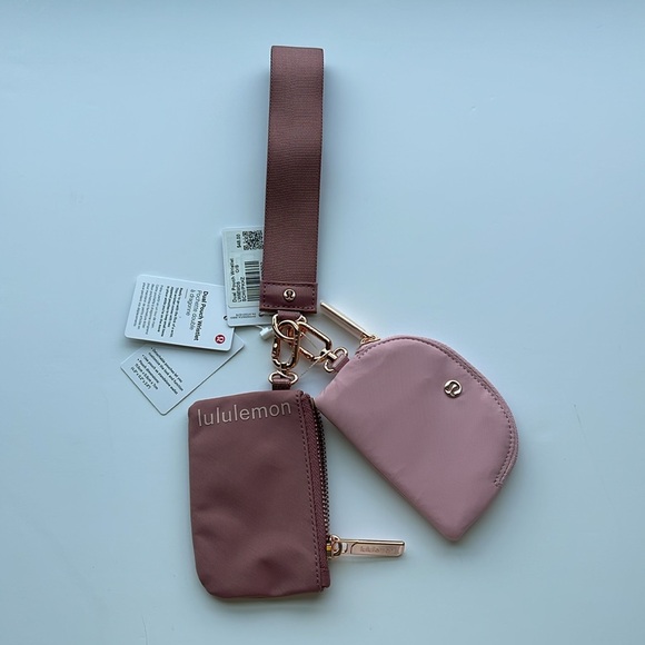 Lululemon Dual Pouch Wristlet💝Popular Gift🎁Colour-Spiced Chai/Pink Haze, New - Picture 5 of 7